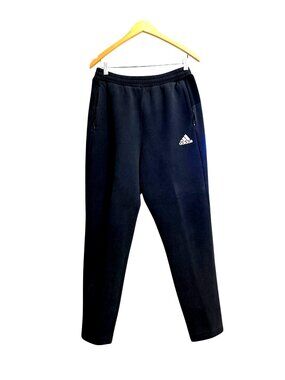 Adidas Mens Black Jogger Pants With Elastic Waistband & Side Pockets